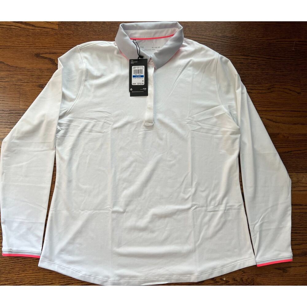 Under Armour Women's Zinger Long Sleeve Polo White/Halo Gray Size XL NWT - Picture 10 of 16